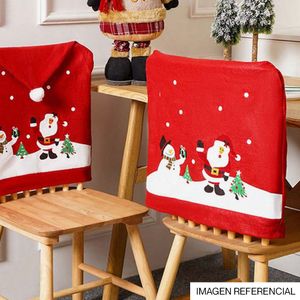 Navidad Funda Silla Happy 60X50Cm Rojo/Bl Muñeco Nieve (G9-2)