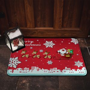 Navidad Tapete Antideslizante 40X60Cm Rojo/Blanco Trineo (Sd235)