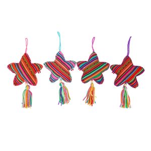 Navidad Peruana Adornos P/Arbol 4 Pzs Estrellas Ii