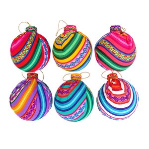 Navidad Peruana Pack Bolas 6 Pzs 10.5 Cm Andino A
