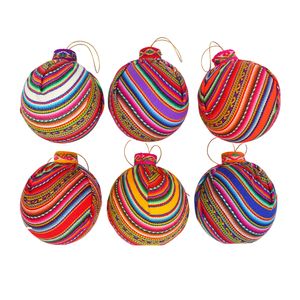 Navidad Peruana Pack Bolas 6 Pzs 10.5 Cm Andino B