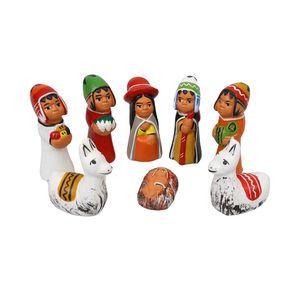 Navidad Peruana Adorno Porcelana Nacimiento Andino 5Cm Multicolor