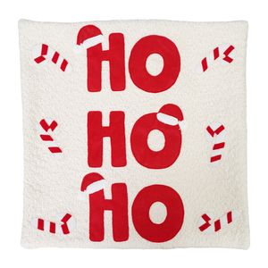 Navidad Funda Cojin Ho Ho 45X45Cm Blanco/Rojo