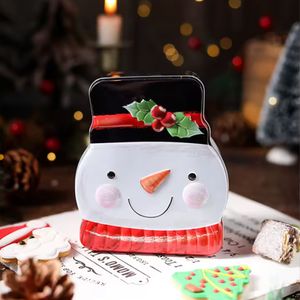 Navidad Hojalata Faz Blanco/Rojo 12.7X11X5Cm Muñeco Nieve (E11-2)