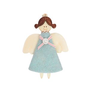 Navidad Adornos P/Arbol Angel 11X9Cm Celeste (C9-3)