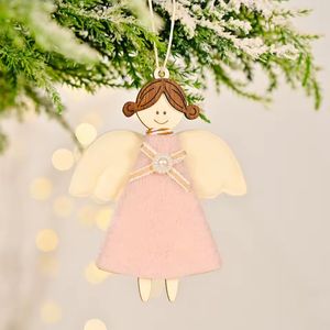 Navidad Adornos P/Arbol Angel 11X9Cm Rosado (C9-2)