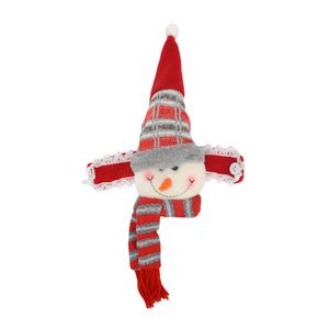 Navidad Sujetador Cortina Rojo/Gris 31X27Cm Muñeco Nieve (J1-5)