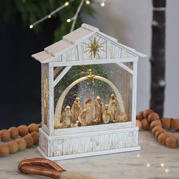 Adorno Farol Pesebre 26 x 22 x 8 cm Luz Calida B