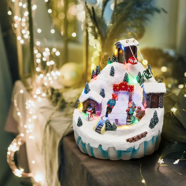 Navidad Adorno Led Casa Musical C/Luces Led 24X14X15 Cm (Gc-6)