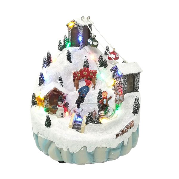 Navidad Adorno Led Casa Musical C/Luces Led 24X14X15 Cm (Gc-6)