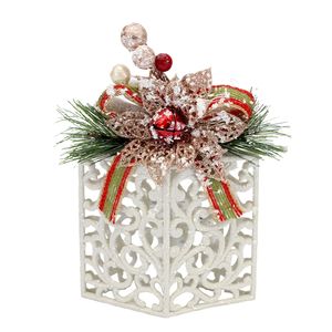 Navidad Adornos P/Arbol Caja De Regalo 12Cm X 19Cm Blanco (Jt054)