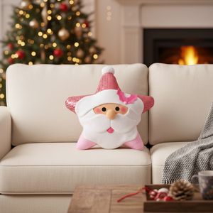 Navidad Cojin Estrella Magia 50X50 Cm Rosado Santa