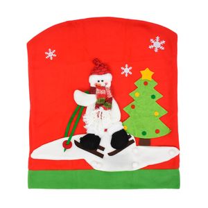 Navidad Funda Silla Ski 60X50Cm Verde/Rojo Muñeco Nieve (G9-5)