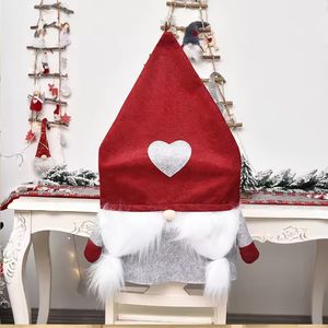 Navidad Funda Silla Heart Duende 82X48Cm Rojo/Gris (G10-1)