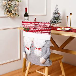 Navidad Funda Silla Bigote Santa 55X48Cm Gris/Rojo (G14-4)