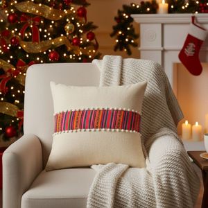 Navidad Peruana Funda Cojin Lineas 45X45 Cm (Pt) -Gen