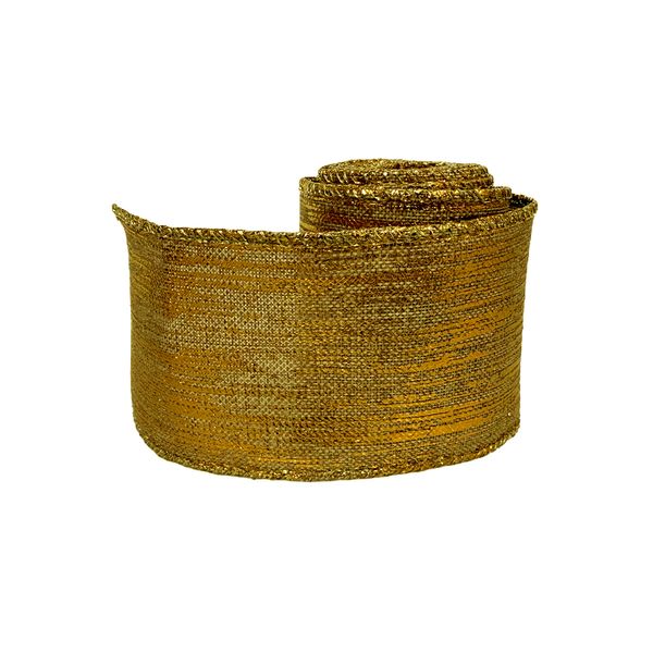 Navidad Cinta P/Arbol Escarchado 0.50X 2 Mts Dorado (Gh-110)
