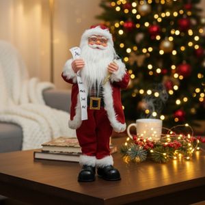Navidad Santa Musical Santa Bigote 66Cm Rojo (Mc-1901)