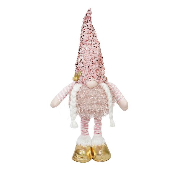 Navidad Patilargo Trenzas 75Cm Rosado (Mc-1680)