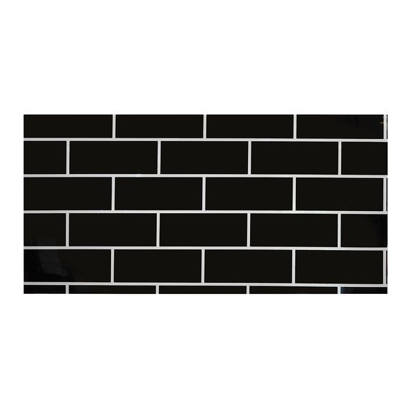 Papel Tapiz 3D Baldosas Ladrillo 60X30 Cm Negro (Bolsa 10 Unid)