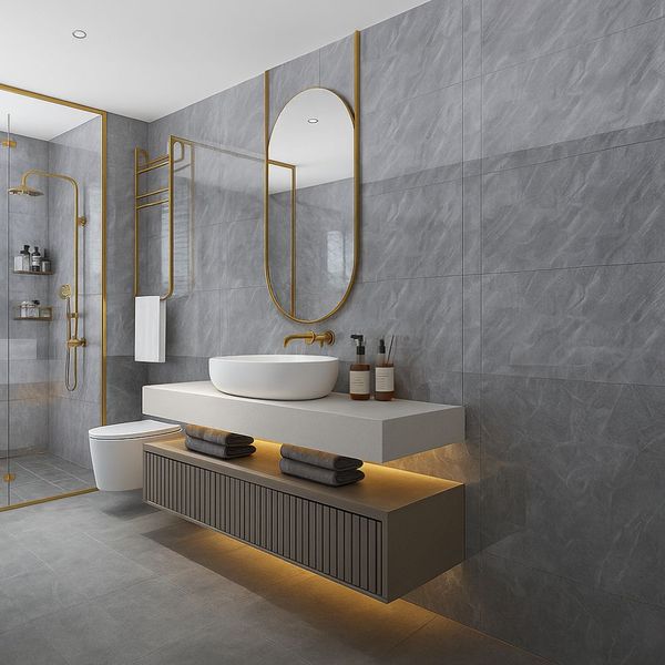 Papel Tapiz 3D Baldosas Marmol 60X30 Cm Gris (Bolsa 10 Unid)