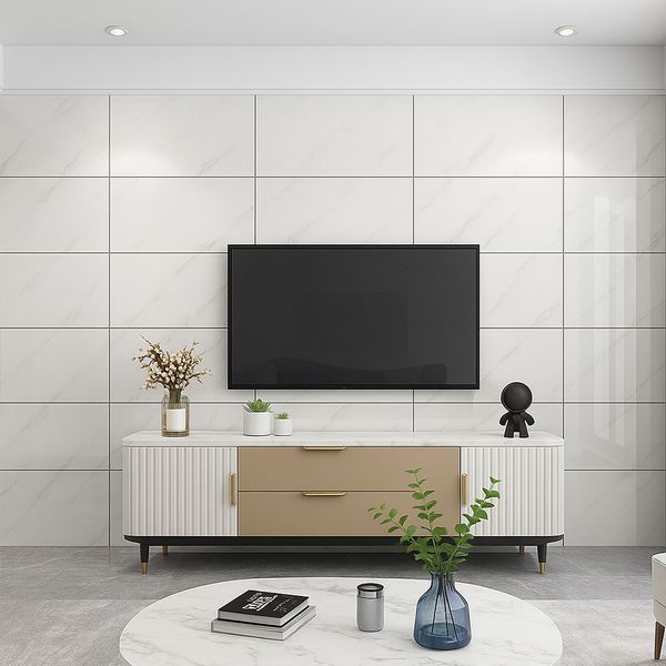 Papel Tapiz 3D Baldosas Marmol 60X30 Cm Blanco (Bolsa 10 Unid)