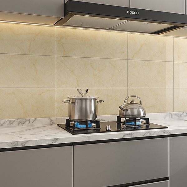 Papel Tapiz 3D Baldosas Marmol 60X30 Cm Amarillo (Bolsa 10 Unid)