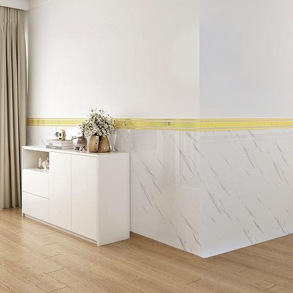 PAPEL TAPIZ ESPUMADO MARMOL 0.6X3 MTS BLANCO