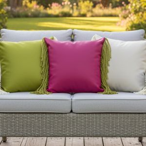 Cojin Dulce Limonta Fucsia Flecos Verdes 40X40Cm