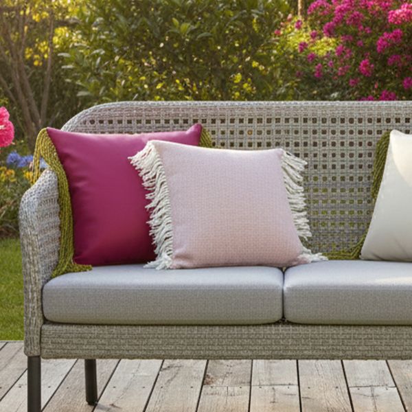 Cojin Dulce Limonta Rosado Flecos Blancos 50X50Cm