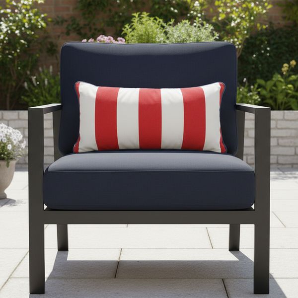 Cojin Encanto Luminoso Rayas Rojo 60X30Cm