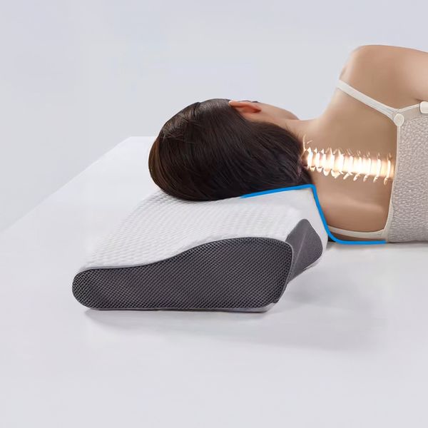 Almohada Ergonomica Memory Foam 60 X 35 X12Cm Blanco