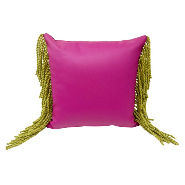 Cojin Dulce Limonta Fucsia Flecos Verdes 40X40Cm