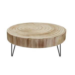 Bandeja Madera Circular Patas Metal 30X30X12Cm (Ae2-0005Nt)