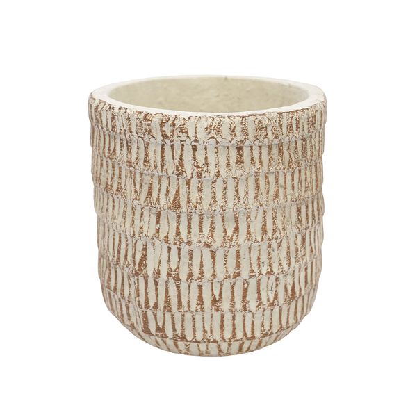 Macetero Porcelana Rustic 11X11X11.5Cm Blanco (Reg25-092)