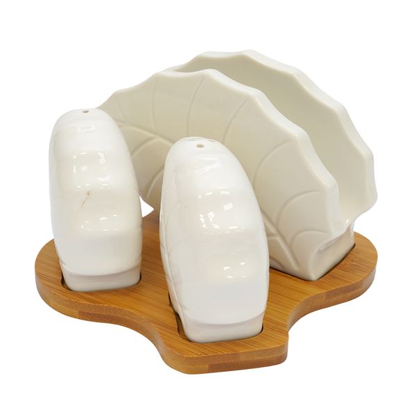 Condimentero Set X3 Hojas 14X14X10Cm Blanco (Hme72-73)