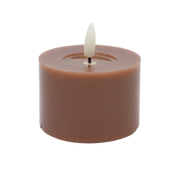 Vela Led Pequeña 7.5*7.5*5Cm Marron (Ae28-099Cf)