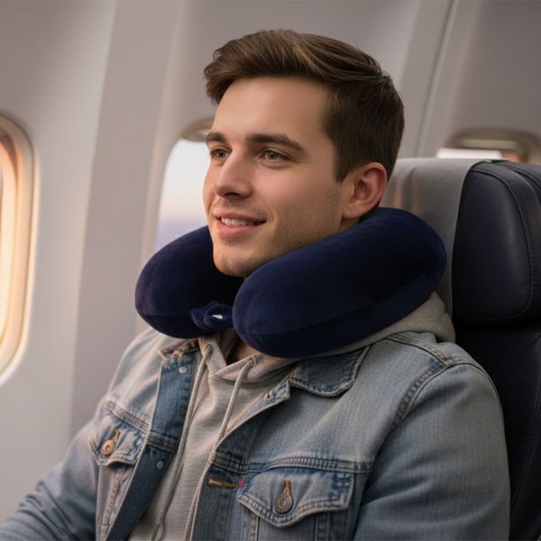 Cojín Cervical Ergonomico Memory Foam 30 X 30 X10 Cm Azul