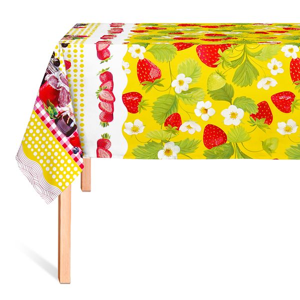 Cubremesa Plain Pvc Fresas Amarillo