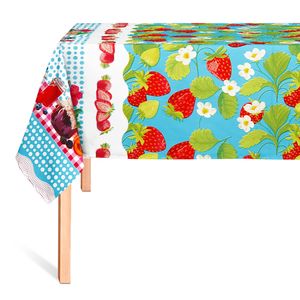 Cubremesa Plain Pvc Fresas Azul