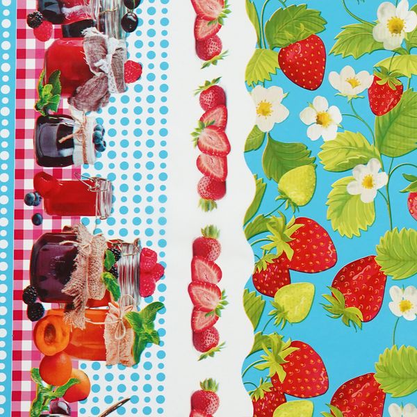 Cubremesa Plain Pvc Fresas Azul