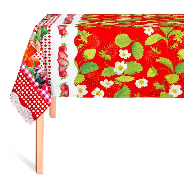 Cubremesa Plain Pvc Fresas Rojo