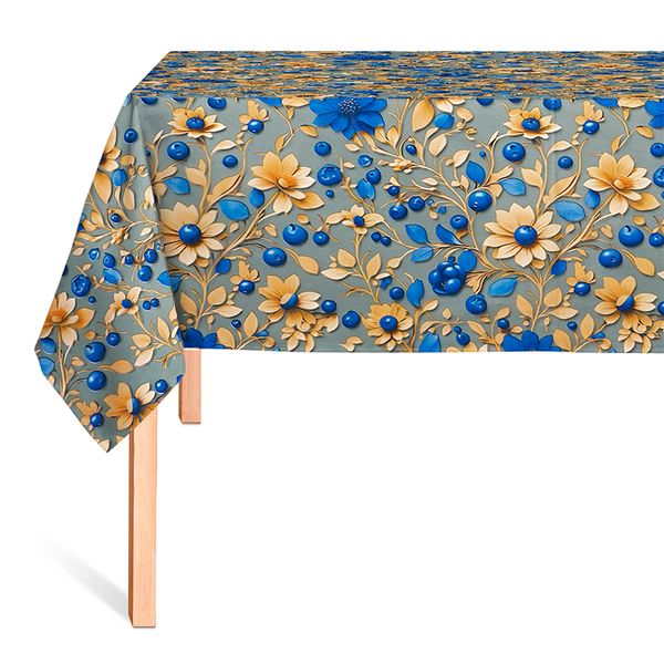 Cubremesa Plain Pvc Margarita Azul