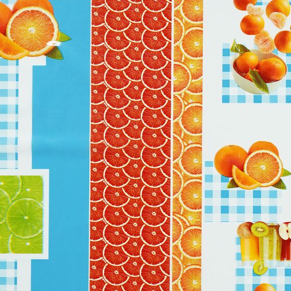 Cubremesa Plain Pvc Naranjas Azul