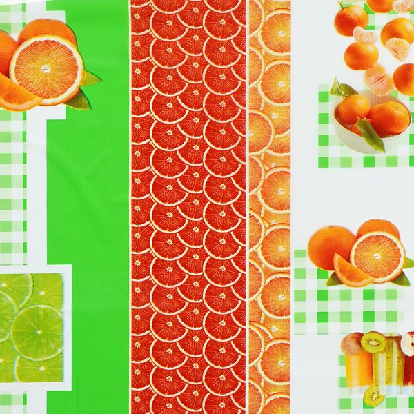 Cubremesa Plain Pvc Naranjas Verde