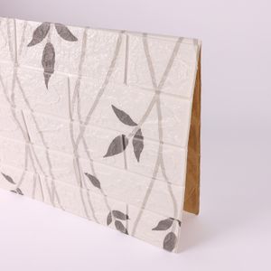 Papel Tapiz 3D Flores 77X70X0.3 Cm Negro