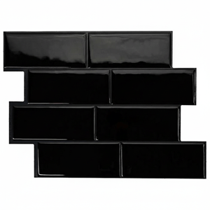 Mosaico Gel 3D Subway 29.4X21.4 Cm Negro (Pack 10 Unid)