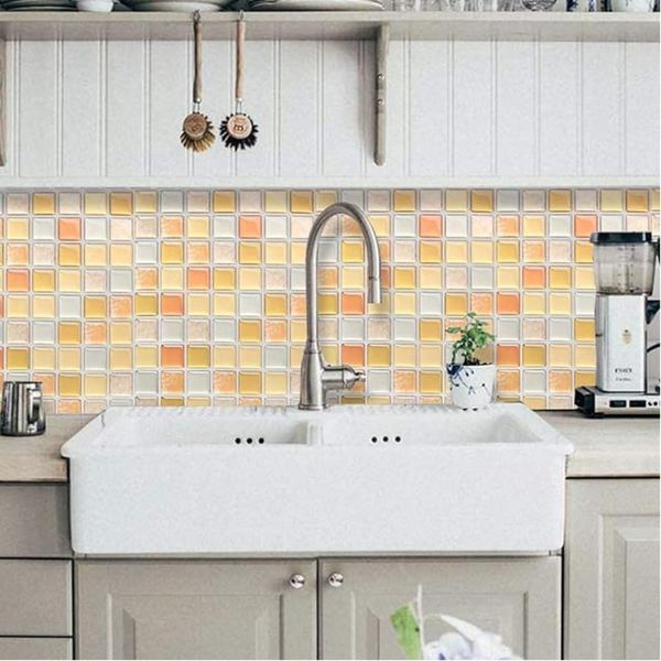 Mosaico Gel 3D Veneciano 23.6X23.6 Cm Naranja (Pack 10 Unid)