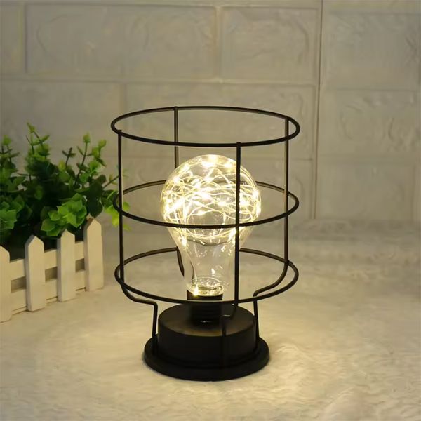 Lampara De Mesa Loft 14X14X19.5Cm Negro (Oy-02)