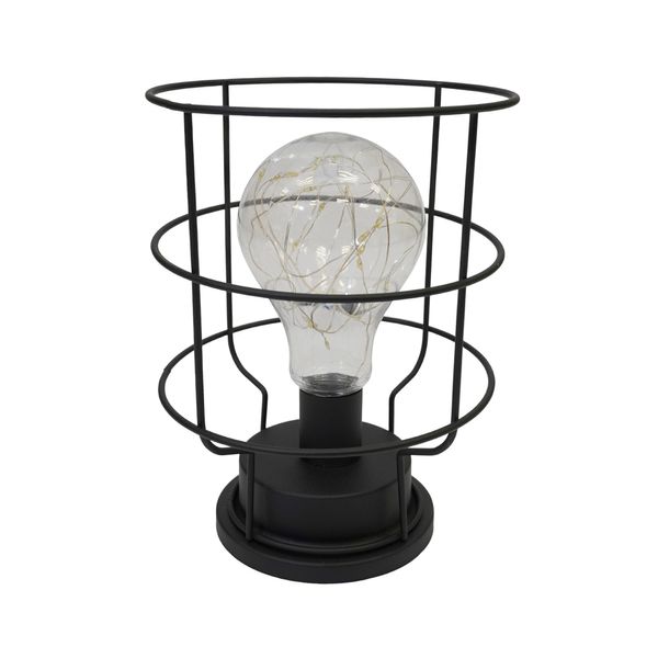 Lampara De Mesa Loft 14X14X19.5Cm Negro (Oy-02)